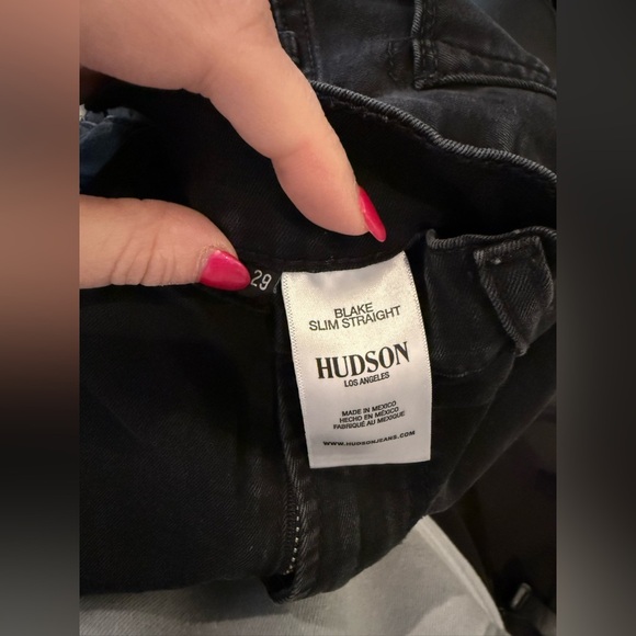 Hudson Mens Blake Slim Straight Black Jeans - Picture 3 of 5